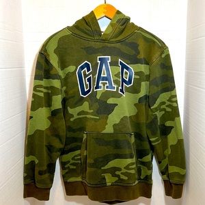 GAP Boys Pullon Hooded Sweatshirt, Camouflage Green, Size XXL (14-16)